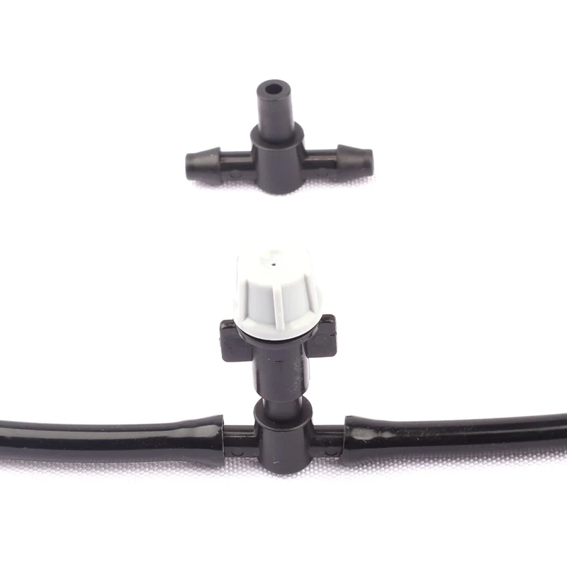 40pcs Gray Misting Nozzle Flat Head 4/7mm Barbed Hose Connector Garden