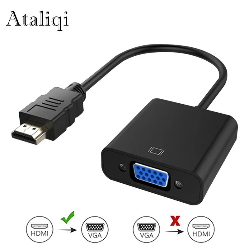 Ataliqi HDMI в VGA адаптер HDMI Мужской в VGA Женский видео конвертер 1080P цифро-аналоговый аудио для ПК ноутбук планшет проектор