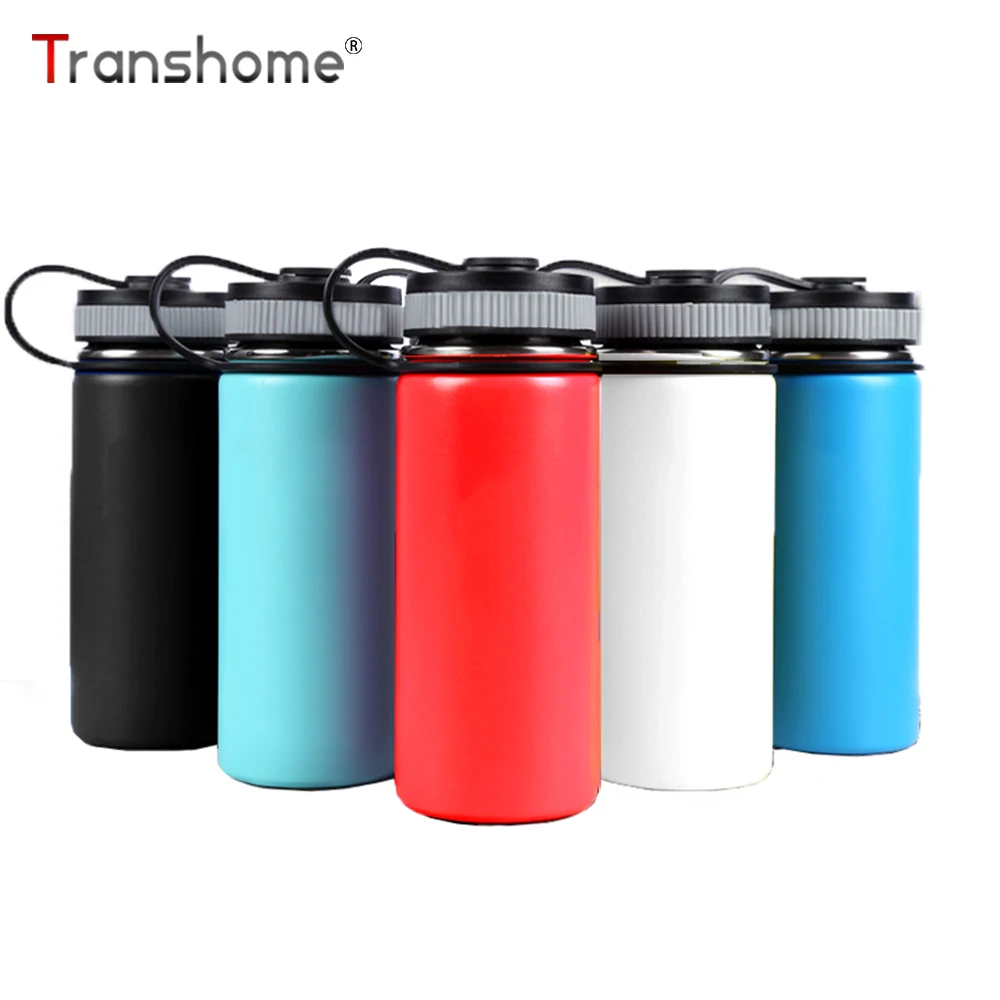 

Transhome Colorful Stainless Steel Water Bottle 500ml Travel Sport Vacuum Flask 32oz Wide Mouth Thermal Insulated Bottles