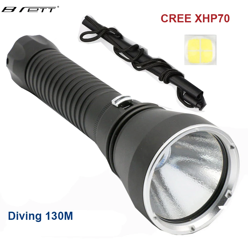 LED tactical diving flashlight Yellow / white 5000Lumens CREE XHP70