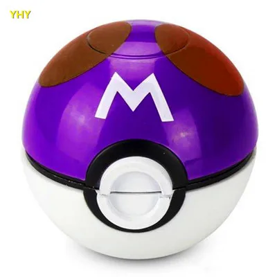 Free Shipping Latest Pokeball Grinder 55mm Pokeball Herb Grinders Zinc Alloy Plastic Metal Grinders 3 Parts Smoking Accessories11