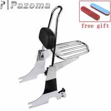 Chrome Motorcycle Detachable Rear Passenger Backrest Sissy Bar Cushion Luggage Rack for Harley Sportster 2004-2016 цена Chrome Motorcycle Detachable Rear Passenger Backrest Sissy Bar Cushion Luggage Rack for Harley Sportster 2004-2016 цены онлайн
