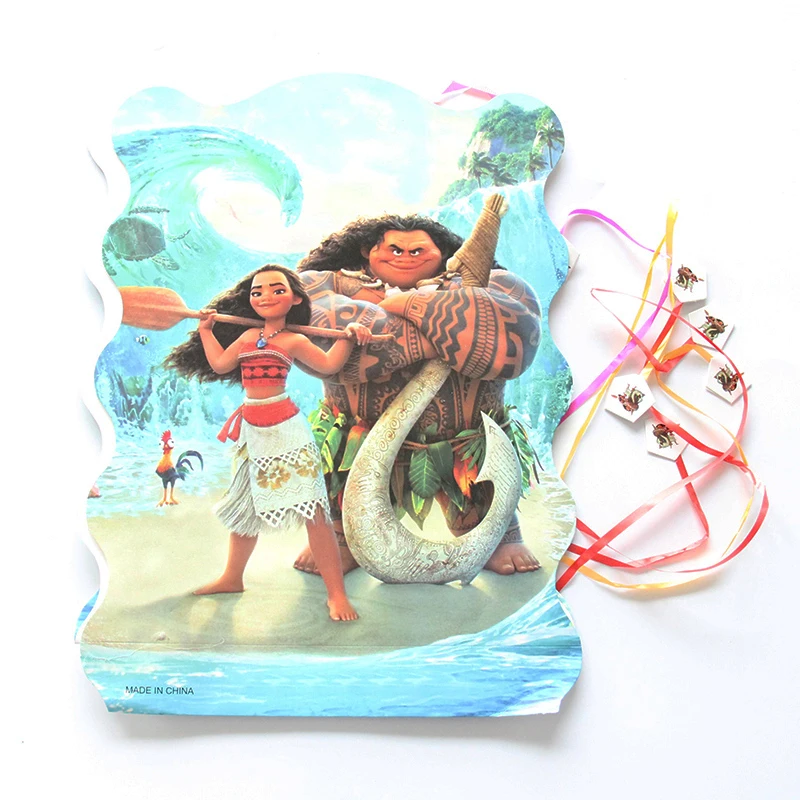 

29*40cm Moana Cartoon Design Theme Paper Folding Pinata kids Party game toys birthday party decor gift bag happy birthday pinata