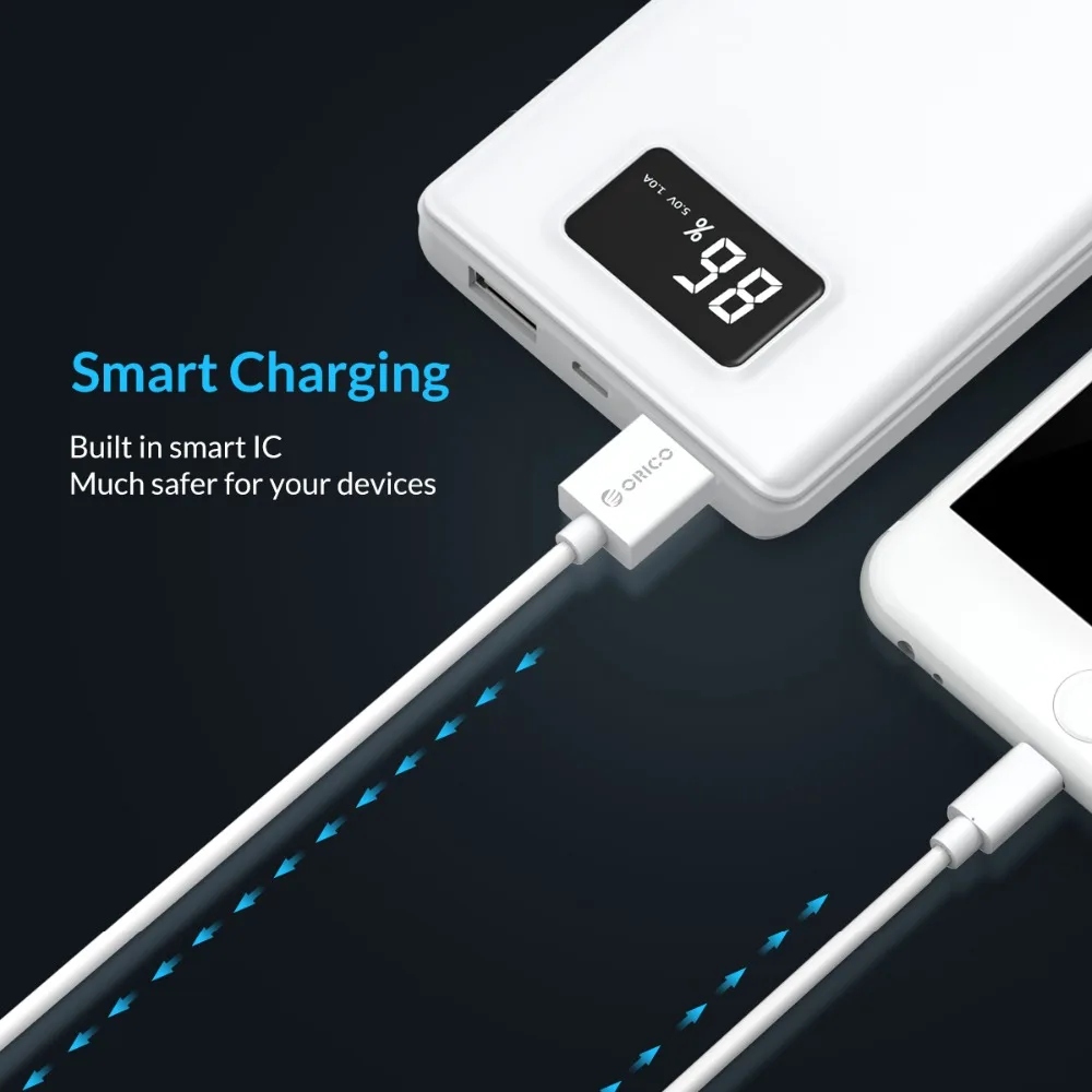 ORICO 1 м USB кабель для iPhone Освещение USB кабель для зарядки USB кабель синхронизации для iPhone 6 7 8 белый