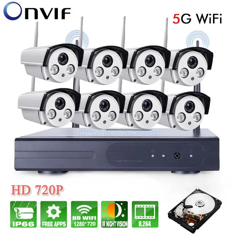 

8CH IR HD Home Security Wifi Wireless IP Camera System 720P CCTV Outdoor Wifi Cameras Video NVR Surveillance CCTV KIT 3TB HDD