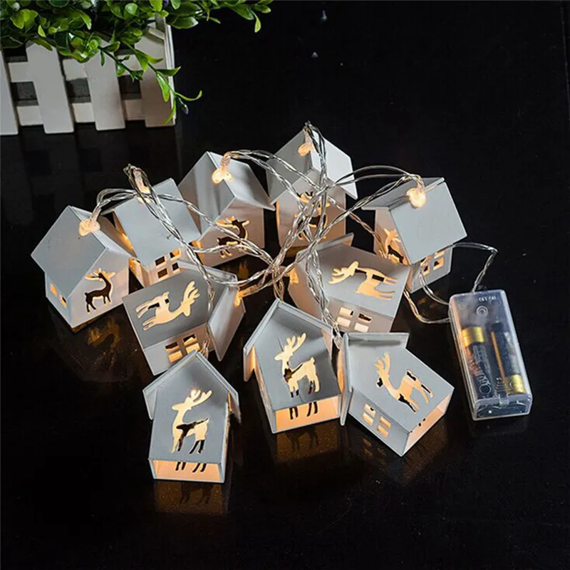 

Adeeing LED Fairy String Lights with 10 LED Deer House Shaping LED for Christmas Lights Outdoor Decoration Battery Powered