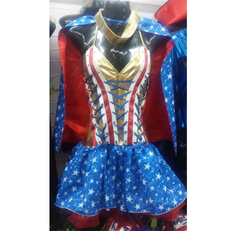 Adult Super Girl Ladies Wonder Hero Girl Costume DC comic Wonder Woman Halloween Carnival Purim Fes