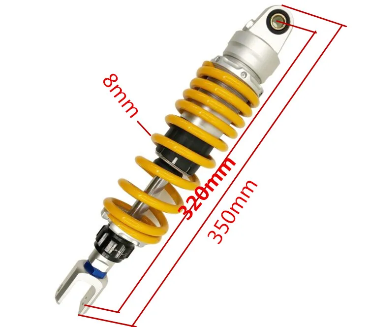 305 мм 320 мм 330 мм 340 мм 350 мм 360 мм регулируемый азотный мотоциклетный амортизатор 8 мм пружина для honda YAMAHA SUSZKUI KAWASAKI