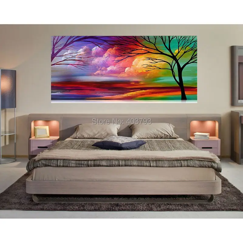 

Large Trees Modern Wall Art 100% Hand Painted Landscape Oil Painting on Canvas Tree Canvas Art Home Decoration (No Frame)
