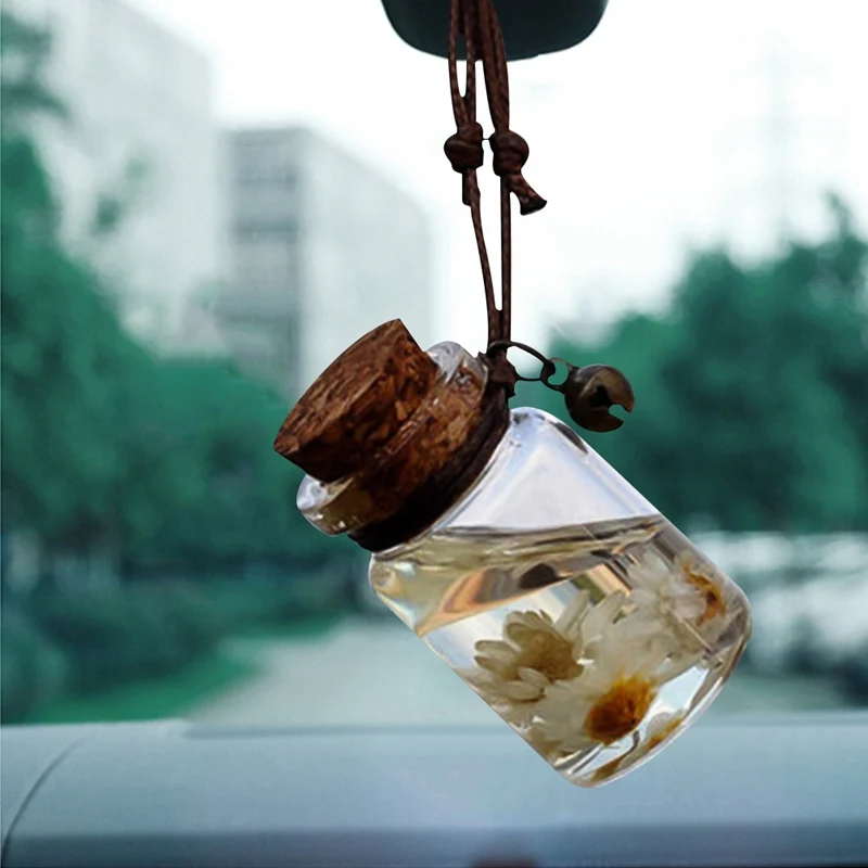 Car Perfume Bottle Air Freshener for Essential Oils Auto Ornament Perfume Pendant Empty Hanging Bottle Car Pendant