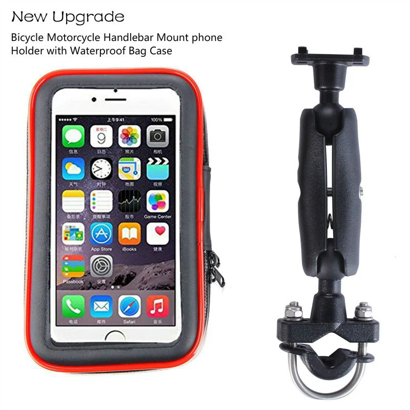 Fimilef Universal Bicycle Motorcycle MTB Bike Phone Bag Holder Front Frame Handlebar Pouch Cell Portable Waterproof Case Bracket (1)