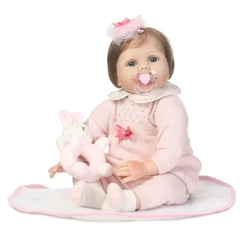 

55cm handmade Silicone Reborn Girl Baby Doll high quality Play House Toy Like Real Toddler Babies Doll bonecas brinquedos