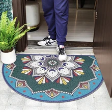 Внутренний наружный скребок для обуви, коврик d-образной формы, коврик для двери из ПВХ, шелковая петля, пыленепроницаемый нескользящий дверной коврик для входной двери, коврик Мандала