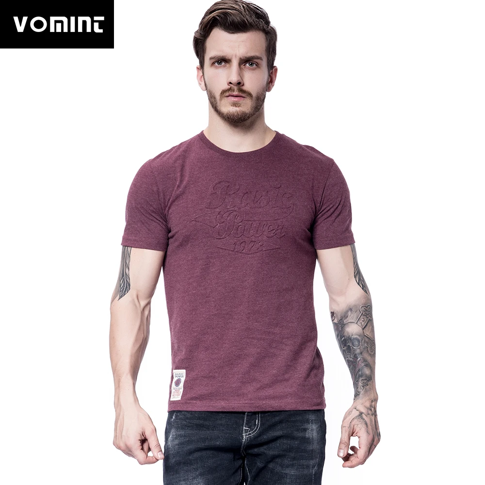 Vomint 2018 Summer Mens Combed Cotton Crew Neck T shirts