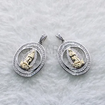 

Wholesale zircon Oval shape silver color metal pendant special pattern pendant jewelry finding for handmade jewelry 3821