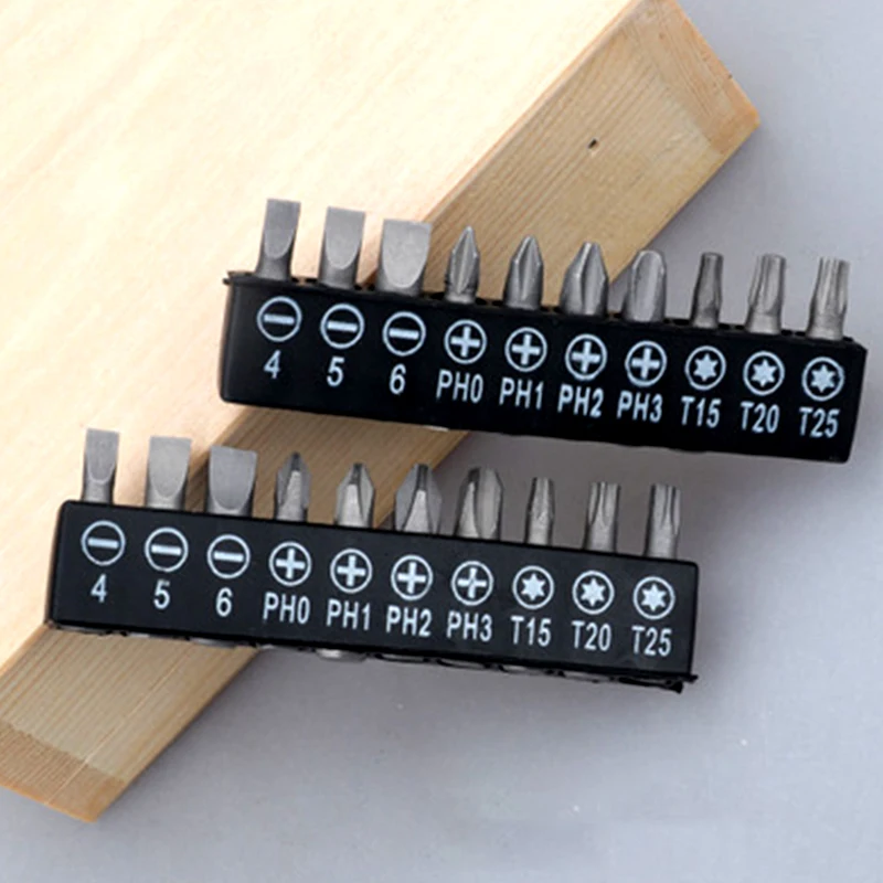 

10pcs 1/4" 6.35mm Electric Screwdriver Word Cross Head Combination Set Charge Drill Extension Rod Batch hand operated tools