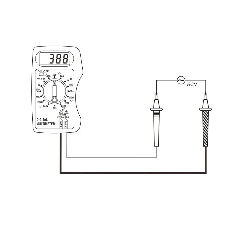 DT83B Pocket Digital Multimeter Ammeter Voltmeter DC/AC Ohm Voltage Multi Current Meters Tester Electrical