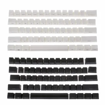 

61 keys Side Printed 60 OEM Profile Thick PBT Keycaps for Mechanical Keyboard GH60 POKER 61 Black/White Key caps C26