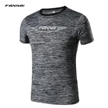 Fannai Спортивная футболка быстросохнущая Мужская спортивная одежда для бега дышащая Спортивная одежда для отдыха на открытом воздухе с коротким рукавом