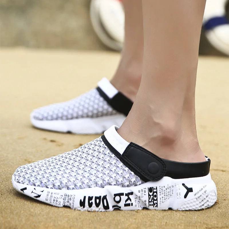 Men beach shoes,Slip On Garden Shoes Lightweight Beach Sandals For Men Sneakers Slippers Men Shoes Big Size 39-46