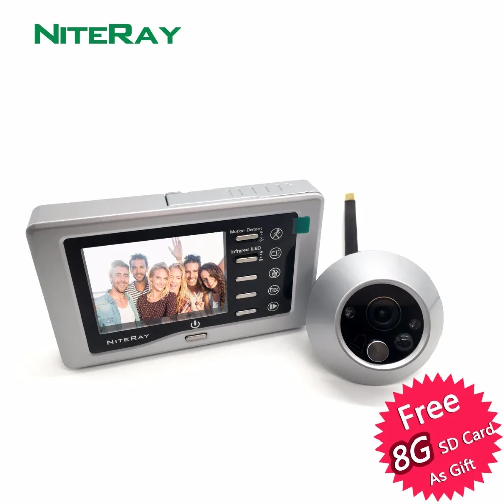 Strong IR Infrared Eye Door Doorbell Peephole Viewer Camera Video Door Viewer With Motion Sensor