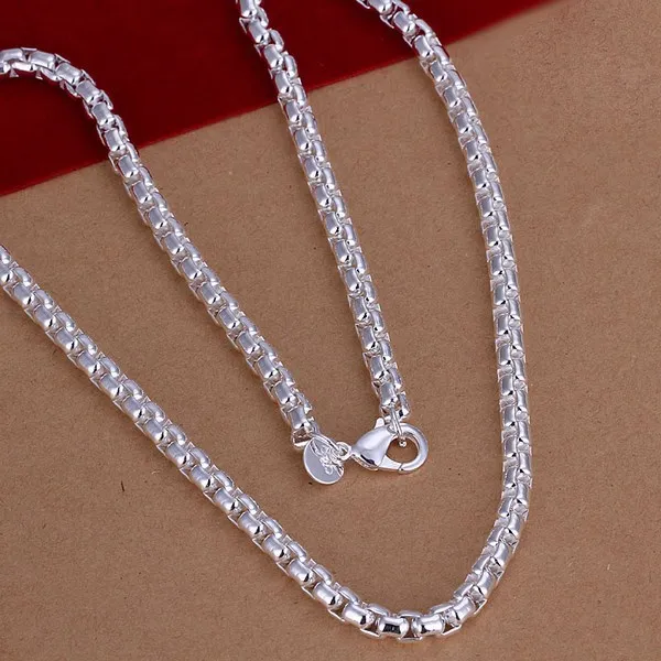 Ожерелье мужское из серебра 925 пробы 20 дюймов 50 см|necklace simple|round necklacesilver men |