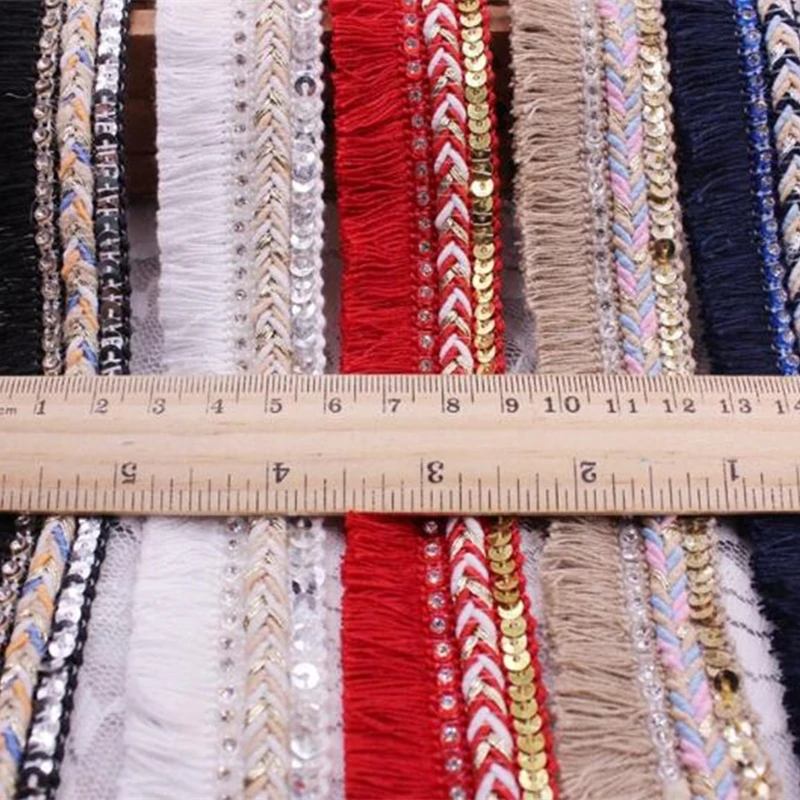 3 см ширина шитья украшения хлопок бахрома кисточка отделка тонкий шнурок Плетеный блесток Стразы ленты