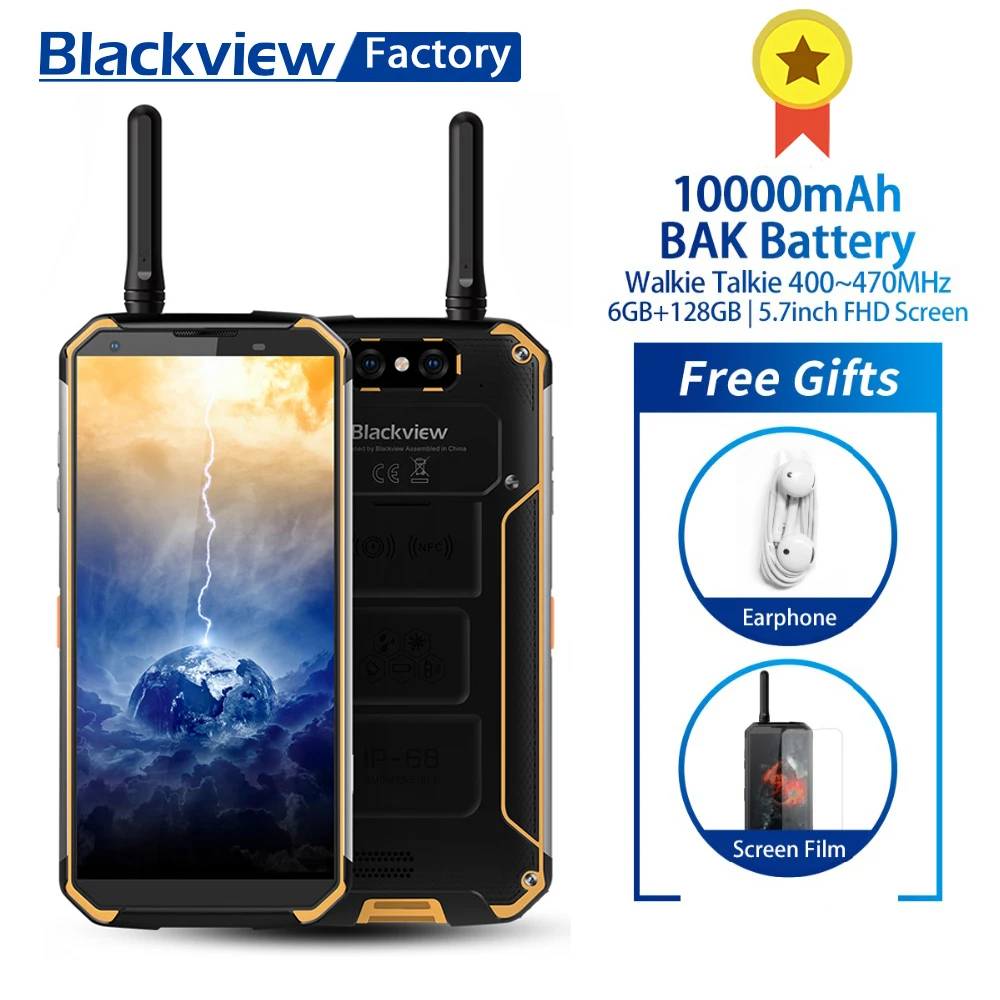 

BLACKVIEW BV9500 Pro Smartphone 10000mAh IP68/IP69K 5.7"18:9 FHD Android 8.1 6GB 128GB wireless charging mobile phone NFC
