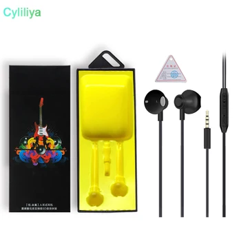 

3.5MM In-Ear Earphone Headset Metal Earbuds Earphones Microphone For iPhone Samsung Xiaomi Universal With Retail Package 100pcs