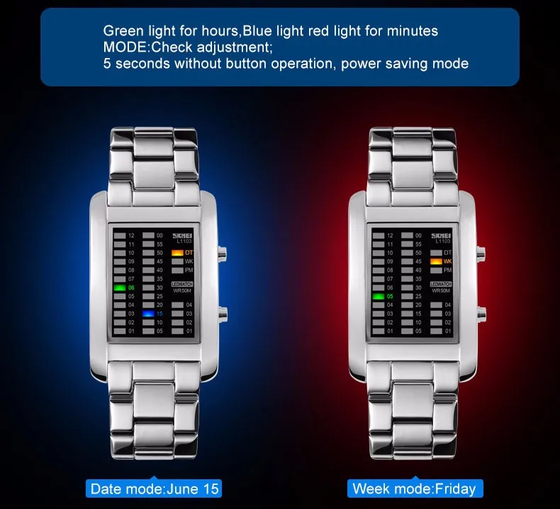 Новые популярные Брендовые мужские роскошные креативные часы цифровой светодиодный дисплей Модные Роскошные наручные часы качественные часы схема SKMEI