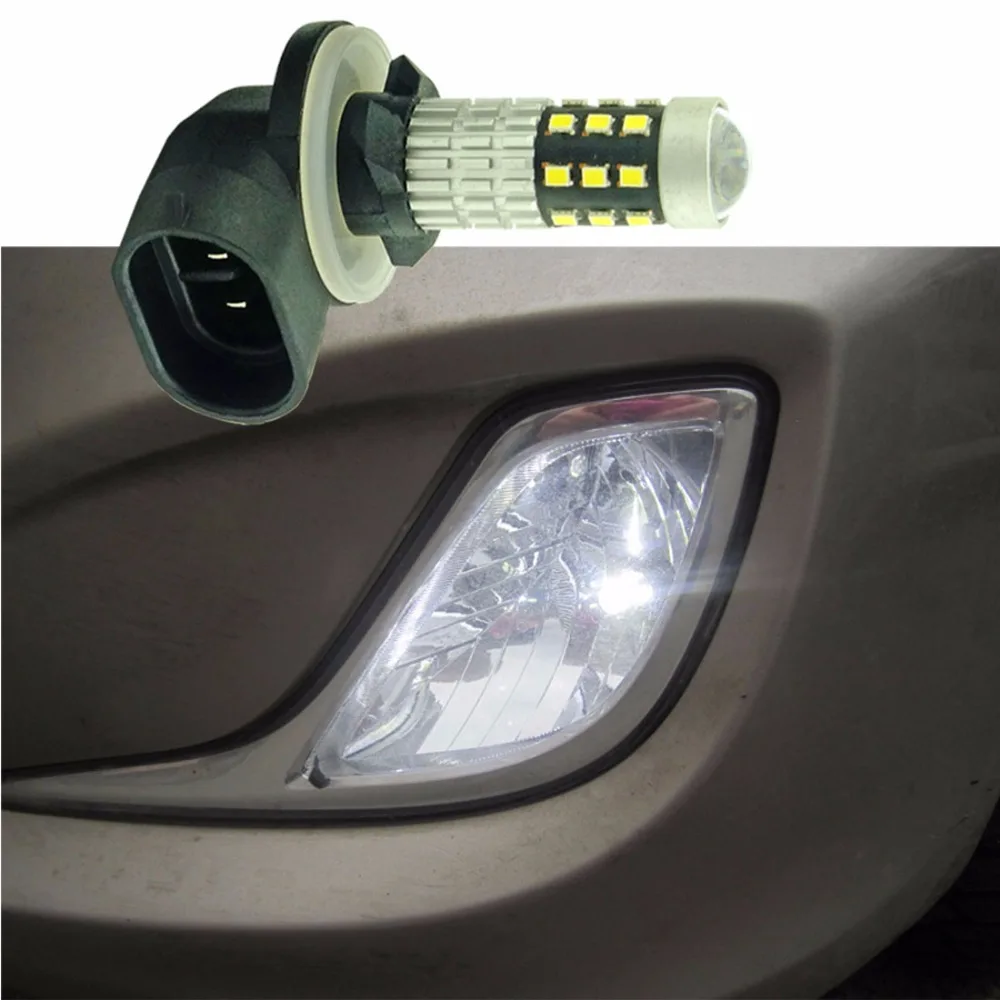 VANSSI 1200 Lumens Extremely Bright 1020 Chips H27 881 LED Fog Light Bulbs, 6000K White,2 Pieces