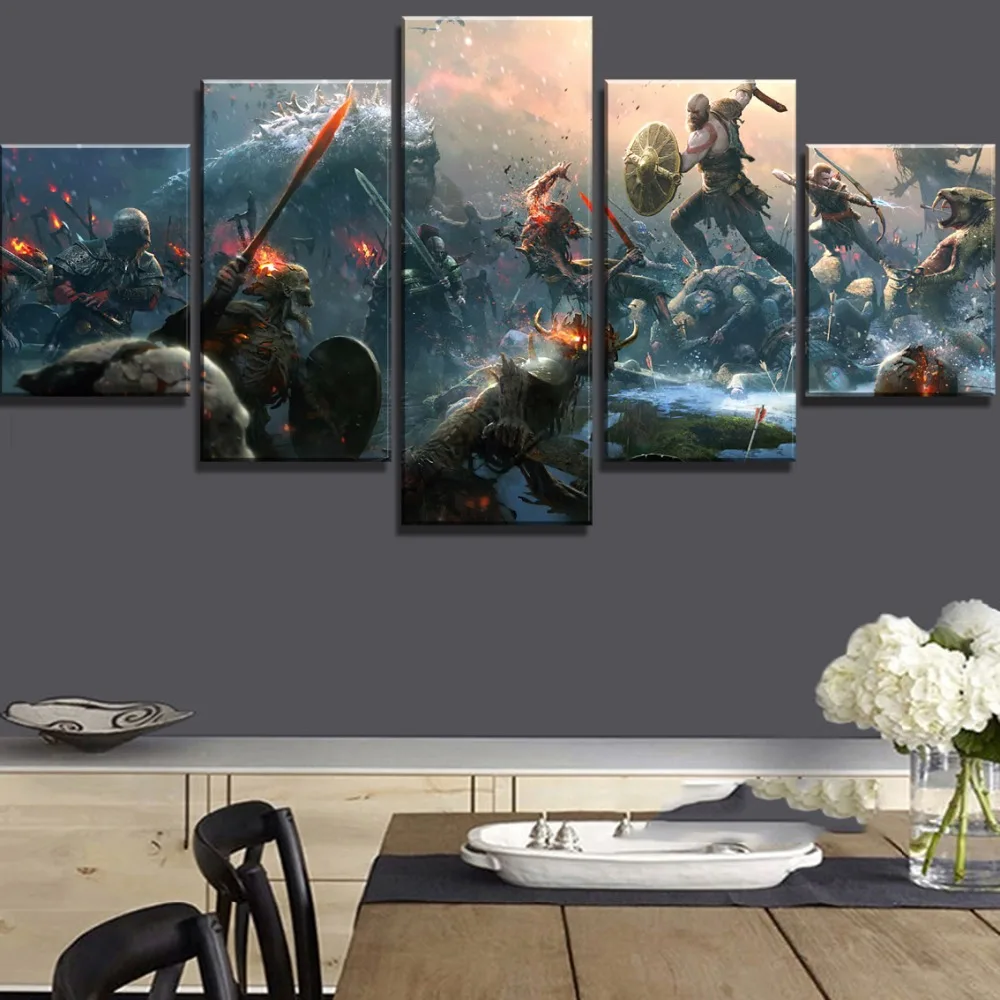 5-Piece-HD-Print-Large-God-Of-War-Game-Poster-Cuadros-Landscape-Canvas-Wall-Art-Home (3)