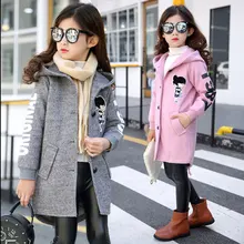New Autumn Winter Baby Girls Clothes Woolen Coat Warm Jacket Age For 4 5 6 7 8 9 10 11 12 YRS Baby Hooded Jacket Outerwear