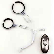 Multi-function electro Sex kits electric shock penis ring massager cock sex toy with 2 patches sex products