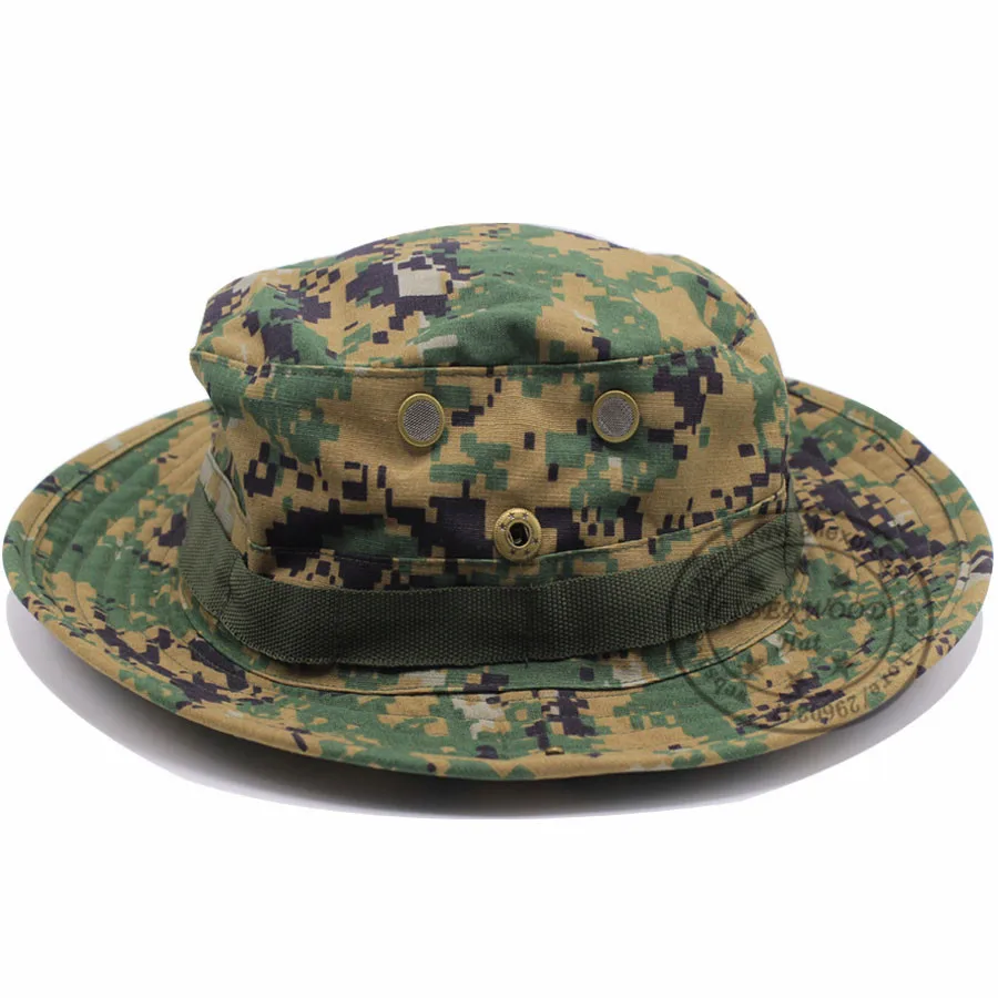 LIBERWOOD тактическая шапка Boonie шапка для военных игр, спорта, рыбалки, Мультикам для охоты страйкбол снайперская шляпа мужская Панама шляпа от солнца - Цвет: digital green