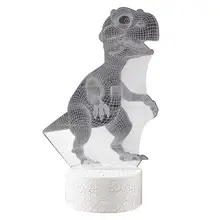 3D Dinosaur 7 Color USB Night Light Led Lamp Table Desk Kids Xmas Gift New Children's toy light 3d night light unicorn Cartoon easter gift usb silica led cartoon night light