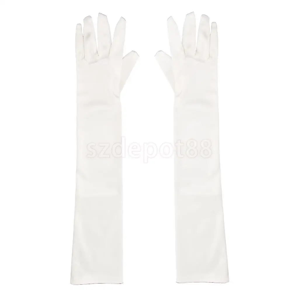 1 Pair Fashion Woman Satin Arm Elbow Long Gloves Wedding Bridal Evening Party Prom Opera Costume