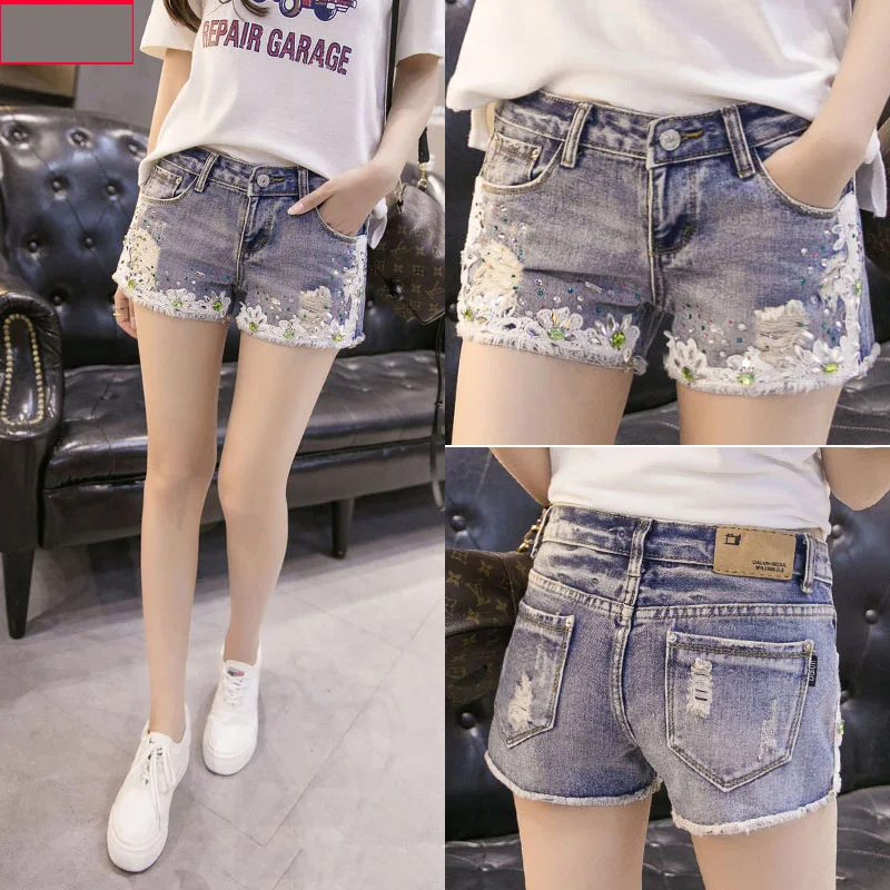 Novo Verão Talão Buraco Denim Shorts Lady Moda Coreano Selvagem Solto Fina 2020 2 Moda Feminina