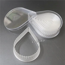 8 шт./компл.) волнистый край в форме капли воды из прозрачного поликарбоната пластиковые формы для печения, резак для выпечки тортов