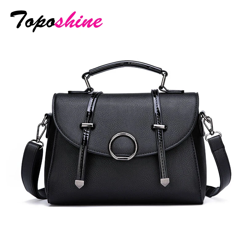 

Toposhine 2018 New Korean Simple Design Top Quality PU Leather Women Handbag Light Solid Color Elegant Fashion Lady Shoulder Bag