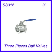 " SS316 Женская промышленность три части шаровые клапаны Pull Handle 3 шт. корпус полный порт для воды, нефти и газа