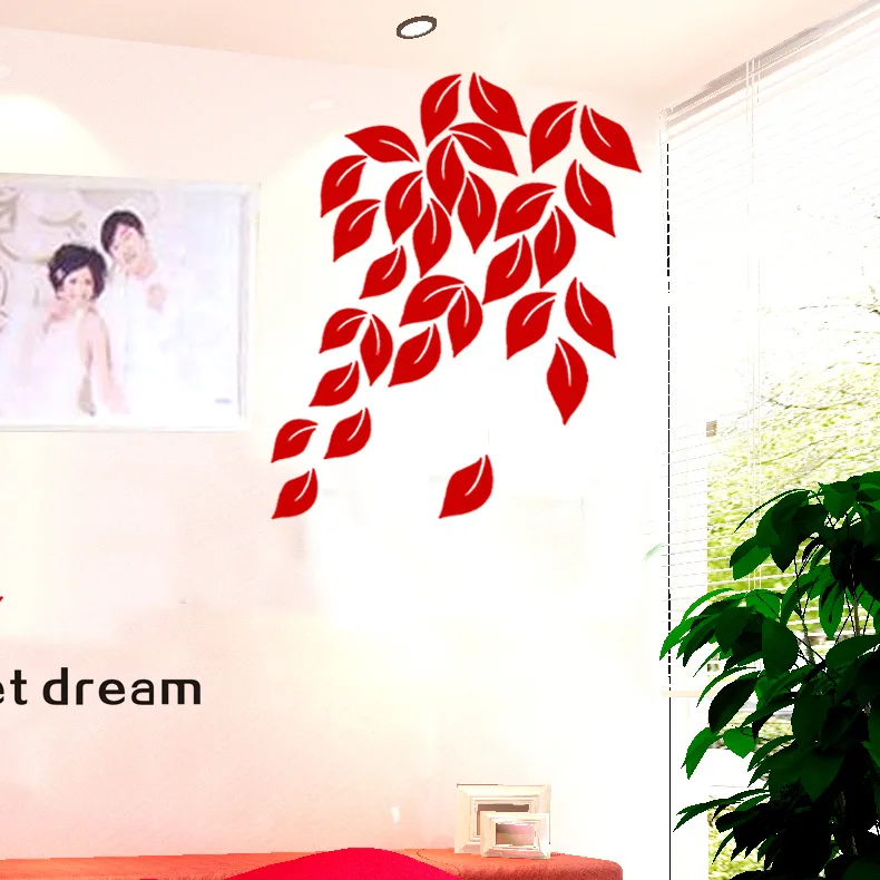 Buy Elegant 3d Flower Wall Stickers Graceful Leaves