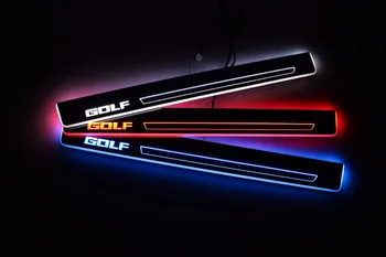 

Qirun acrylic led moving door scuff welcome light pathway lamp door sill plate linings for Volkswagen Golf 6 2009 - 2013
