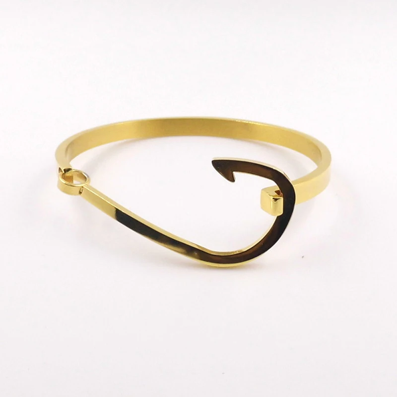 Aliexpress New Fashion Brand Fish Hook Bracelets For Women Aliexpress New Fashion Brand Fish Hook Bracelets For Women Men Gold Silver Rose Plated Stainless Steel Bangles Jewelry From