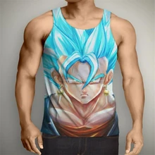 Классические топы на бретелях в стиле аниме «Dragon Ball Z Super Saiyan», красивый летний Повседневный жилет с 3d принтом «Goku/Vegeta/Majin Buu»