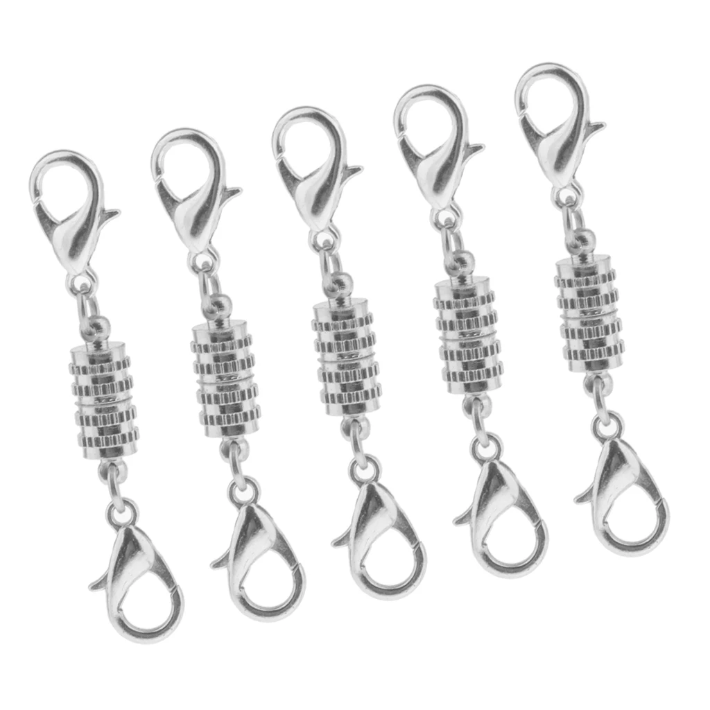 5pcs 5mm Silver Plated Clasps for Necklace Jewelry Making