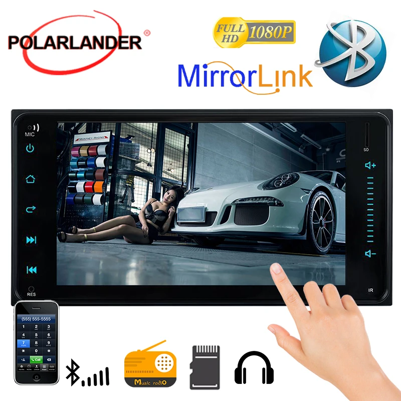 Multimeida bluetooth Поддержка Зеркало llink для Toyota Corolla 2 din многоязычный HD сенсорный экран