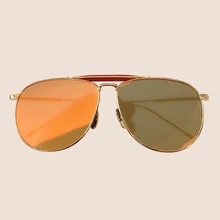 Авиационная титановая оправа негабаритных мужских солнцезащитных очков фирменный дизайн Пилот солнцезащитные очки Femme
