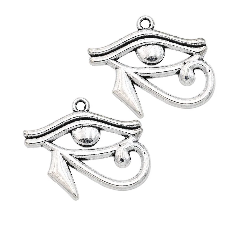 Antique Silver Tone Rah Egypt Eye Of Horus Egyptian Charms Pendants for