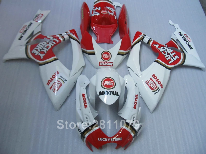 

Injection mold hot sale fairing kit for Suzuki GSXR600 06 07 red white farings set GSXR 750 2006 2007 TY20
